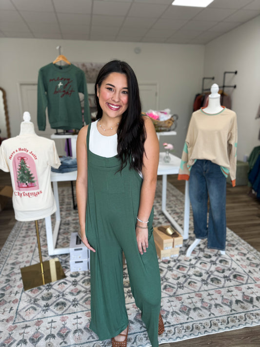 Comfy and Cute Jumpsuit-Green