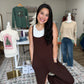 Comfy and Cute Jumpsuit-Brown